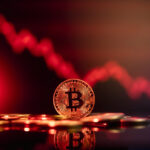 Bitcoin,Price,Crash,In,Front,Of,A,Red,Abstract,Virtual